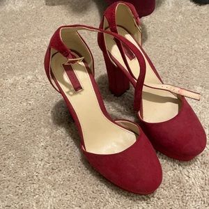 Red chunky heels. Only worn once